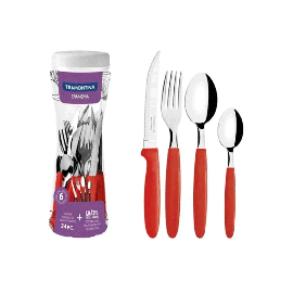 Juegos de cubiertos de 24 Piezas Ipanema color Rojo Cutelaria Tramontina