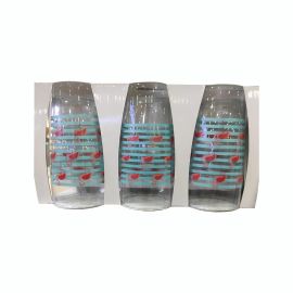 Set de 6 Vasos de vidrio 14 oz - Flamingos/Líneas