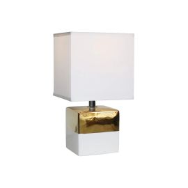 Lámpara de mesa 28 cm Blanco/Dorado Decore