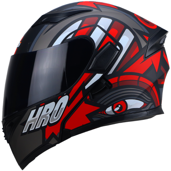 Casco de moto negro y deals rojo