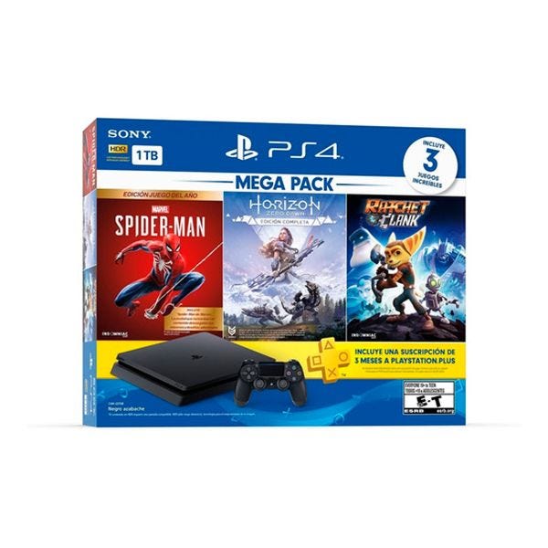 CONSOLA DEL JUEGO SONY PLAY STATION 4 PS4 1 TB MEGAPACK 15