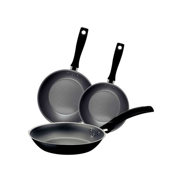 Juego Sartenes Tramontina 3 pza. 18, 20, 24 cm Antiadherente Negro Turim -  Catálogo - Cocina Store - Distribuidor Tramontina