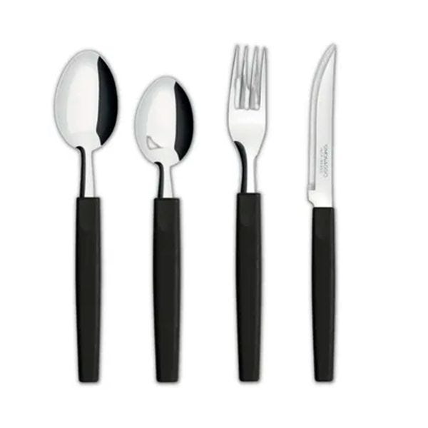 SET CUBIERTOS TOKIO 24 PIEZAS NEGRO — Alimentario