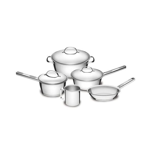 Imperial Home Juego de utensilios de cocina antiadherentes de acero al  carbono, 7 piezas, ollas y sartenes, apto para lavavajillas, juego de  cocina