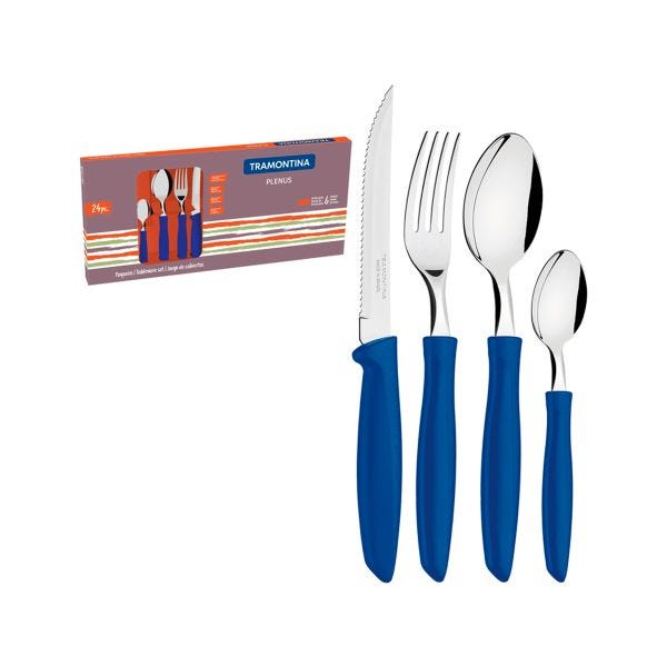  Juego de cubiertos de porcelana azul y blanca, juego de 5  piezas, incluye cuchillo, tenedor, cuchara, uso doméstico, juego de  cubiertos de acero inoxidable, adecuado para cocina, fiesta, camping,  multiusos 